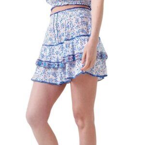 Poupette St Barth White Camila Ruffled Mini Culotte Skirt Resortwear Wom…